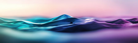 The artwork showcases beautiful gradient wave layers in rich emerald green sapphire, creating an ethereal ambiance that captivates the viewer's attention.の素材