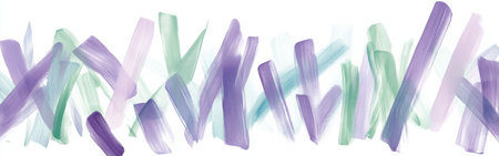 Bristles of pencil create an elegant yet chaotic arrangement, blending soft pastel hues of green and purple in an artistic exploration, emphasizing fluidity and expression.の素材