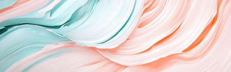 Soft pastel mint waves create a serene composition with gentle pencil strokes flowing across the canvas. The artwork evokes tranquility and elegance in its design.の素材