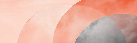 Soft pencil strokes create a harmonious gradient of colors, blending shades of peach, gray, and white. The artwork evokes tranquility and simplicity, inviting contemplation and reflection.の素材