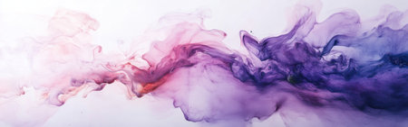 Soft wisps of lavender and pink mist flow seamlessly across the canvas, creating a calming visual effect that invites contemplation and serenity in a minimalist style.の素材