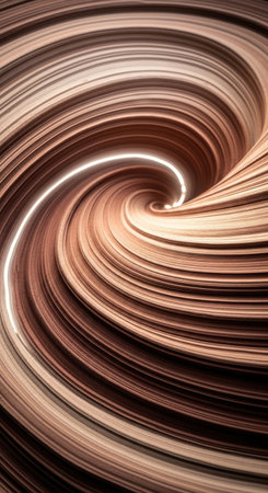 This artwork features swirling patterns in shades of brown, creating a dynamic flow that evokes movement and energy, crafted during a creative session in digital art design.の素材