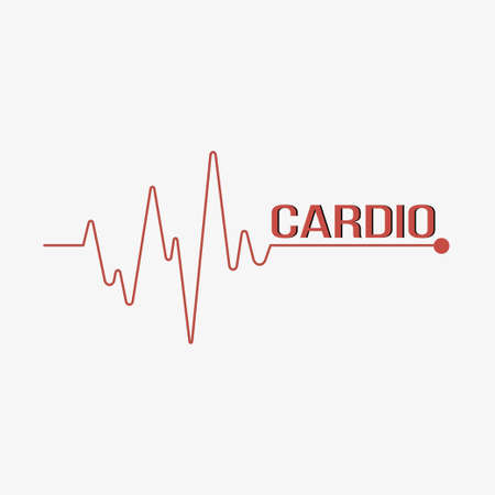 Line heartbeat. Pulse trace. Cardio symbol. Vector illustration.のイラスト素材