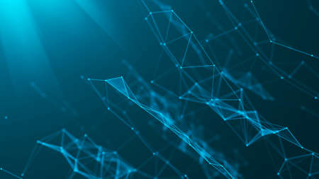 Abstract blue digital background. Big data visualization. Science background. Big data complex with...