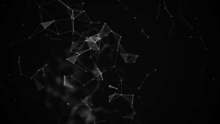 Abstract black digital background. Big data visualization. Science background. Big data complex with compounds. Lines plexusの写真素材