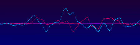 Sound wave element. Abstract blue digital equalizer. Big data visualization. Dynamic light flow. 3d rendering.の写真素材
