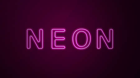 Neon font. Neon light. Ultra violet background. Retro techno acid style. 3d rendering.の写真素材