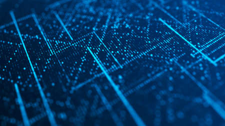 Network connection structure. Abstract digital background. Big data visualization. Technological background. 3d rendering.の写真素材