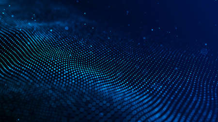 Abstract Blue Geometric Background. Big data visualization.