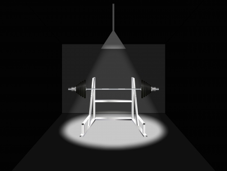 Stand for rod in a dark room and directional lightのイラスト素材