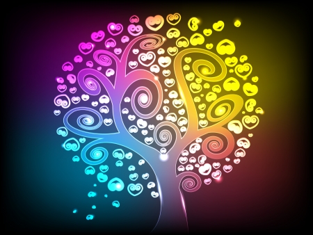 Love tree with hearts as the leavesのイラスト素材