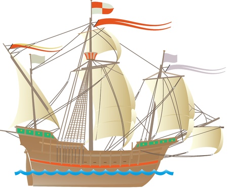 One of the ships of Christopher Columbusのイラスト素材