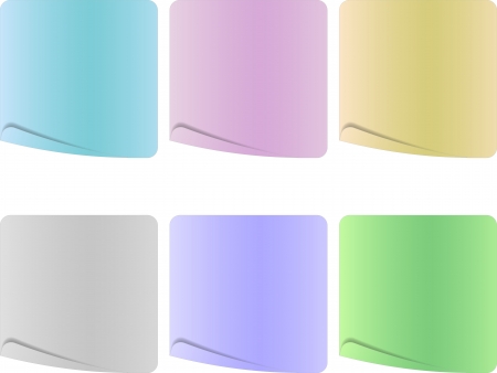 The empty paper sheet set in pastel colorsのイラスト素材