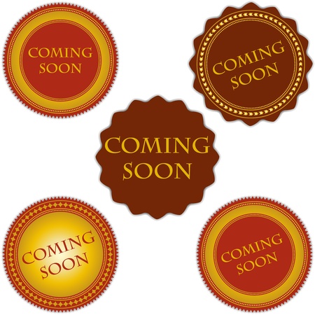 coming soon labels set vintage designのイラスト素材