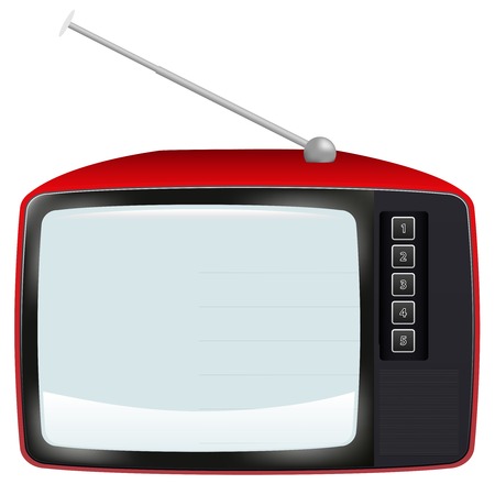 Vector illustration of retro TV red colorのイラスト素材