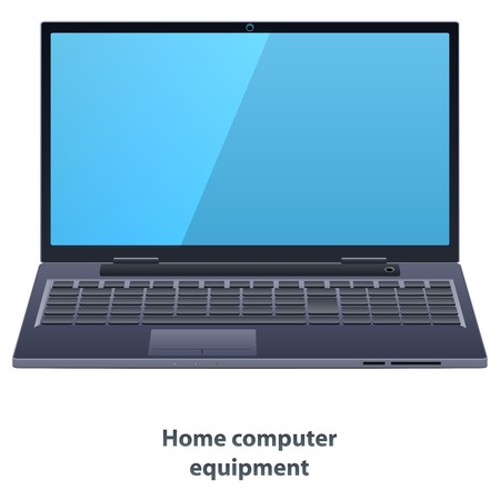 Vector laptop with touch pad and keyboardのイラスト素材
