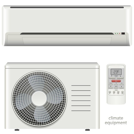 Vector illustration Air conditioner system set on white backgroundのイラスト素材