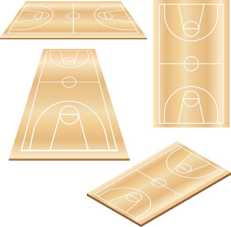 Basketball court vector illustration in more viewsのイラスト素材