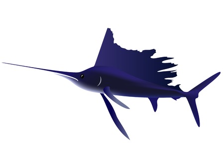 The figure shows a fish marlin in meshのイラスト素材
