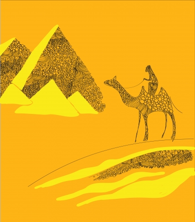 Egyptian pyramids vector illustration graphic abstract designのイラスト素材