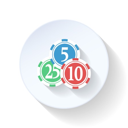 Casino chips flat icon design vector graphic illustrationのイラスト素材