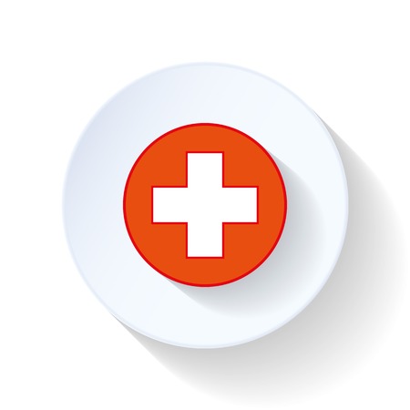 Cross Ambulance flat icon illustration graphic designのイラスト素材