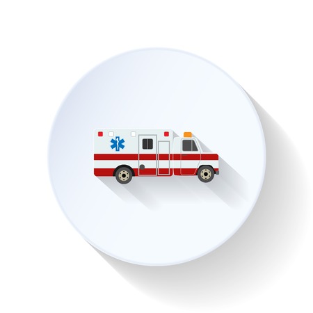 Ambulance car flat icon illustration graphic designのイラスト素材