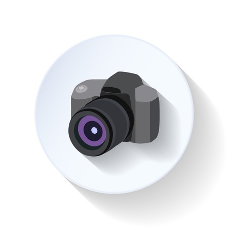 Photo camera flat icon vector graphic illustrationのイラスト素材