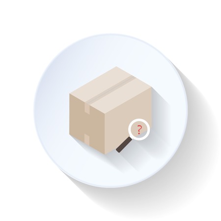 Box with lupe flat icon vector graphicのイラスト素材