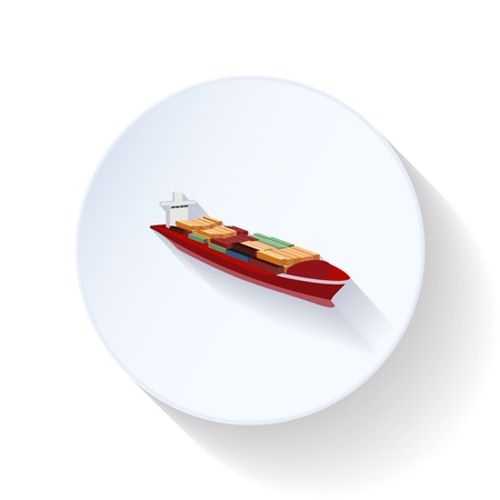 Cargo ship flat icon vector graphic illustrationのイラスト素材