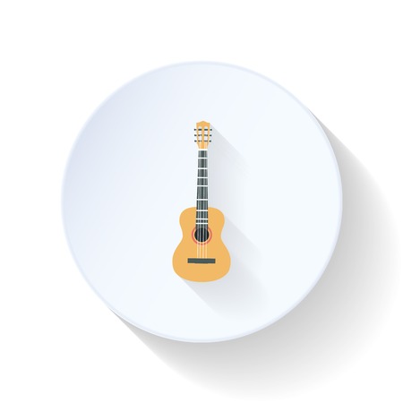 Acoustic guitar icon flat design vector graphic illustrationのイラスト素材