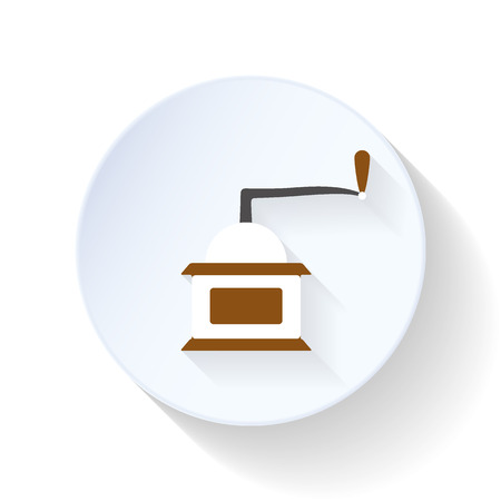 Coffee mill flat icon design vector graphic illustrationのイラスト素材