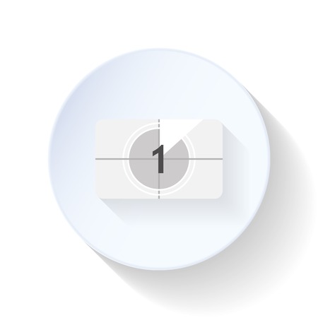 Countdown start movie flat icon design vector graphic illustrationのイラスト素材