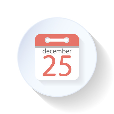 Calendar with the date of Christmas flat icon vector graphic illustration designのイラスト素材