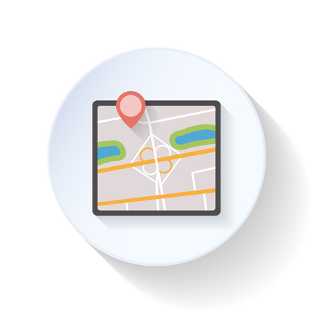 GPS map flat icon vector graphic illustration designのイラスト素材