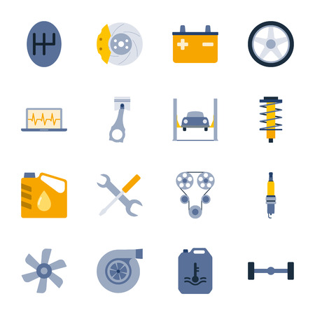 Car service flat icons set graphic illustration designのイラスト素材