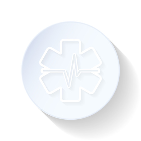 Heart First Aid thin lines icon vector graphicのイラスト素材