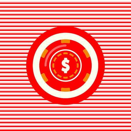 Casino chip color flat icon vector graphic illustrationのイラスト素材