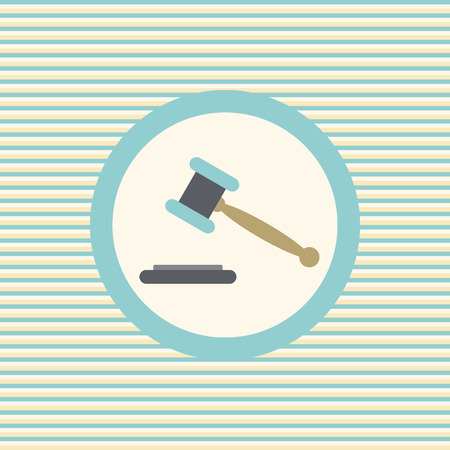 Auction or hammer of justice color flat icon vector graphic illustrationのイラスト素材
