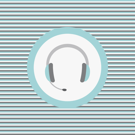 Headset color flat icon vector graphic illustrationのイラスト素材