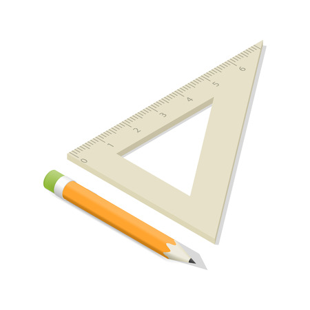 School ruler and  isometric icon vector graphic illustrationのイラスト素材