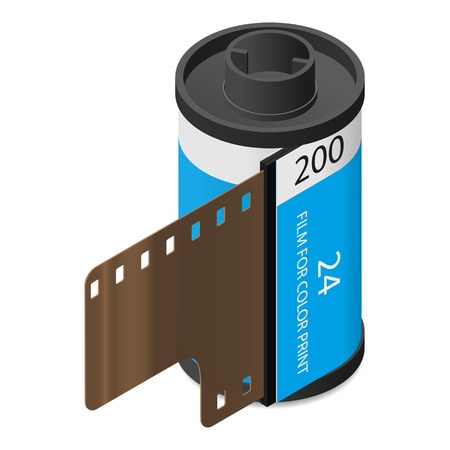 Camera film isometric iconのイラスト素材