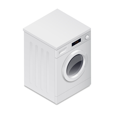 Washing mashine detailed isometric icon vector graphic illustrationのイラスト素材