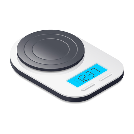 Kitchen scales isometric icon vector graphic illustrationのイラスト素材