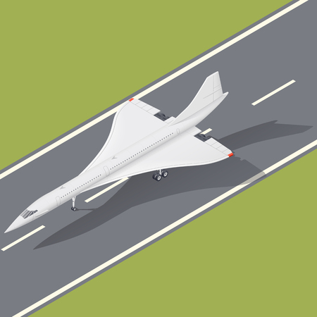 Supersonic passenger airliner isometric icon vector graphic illustrationのイラスト素材