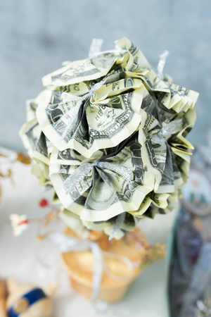 decorative paper money treeの写真素材