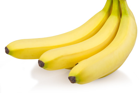 tasty bananas isolated on the white backgroundの写真素材