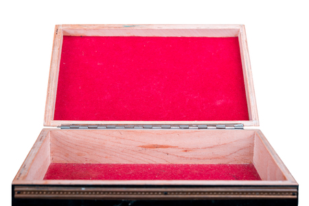 wooden box on a black backgroundの写真素材