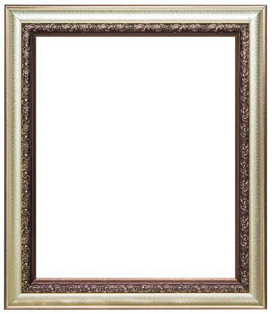 Wood frame isolated on a white backgroundの写真素材