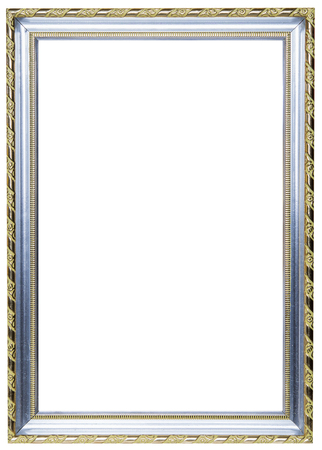 Wood frame isolated on a white backgroundの写真素材